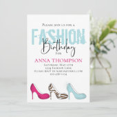 Birthday Girl Modern Fashion Shoes Minimalist Invitation | Zazzle