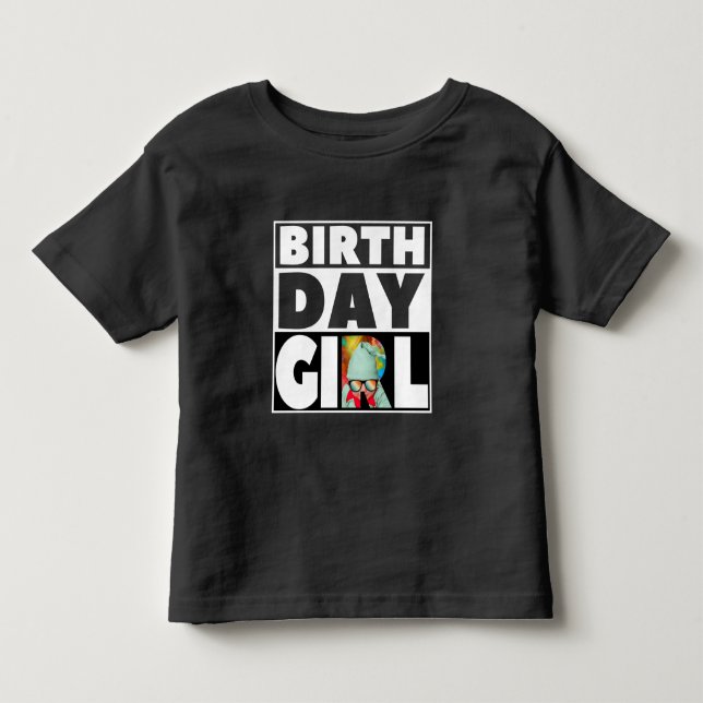 BIRTHDAY GIRL PARTY CELEBRATION CUSTOMIZABLE TODDLER T-SHIRT (Front)