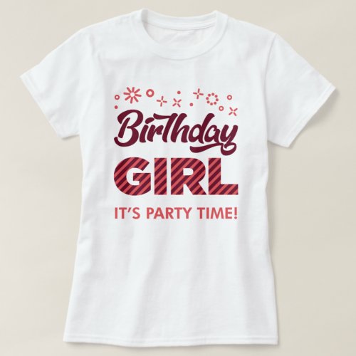 Birthday Girl Party Princess Crown Girls T_Shirt