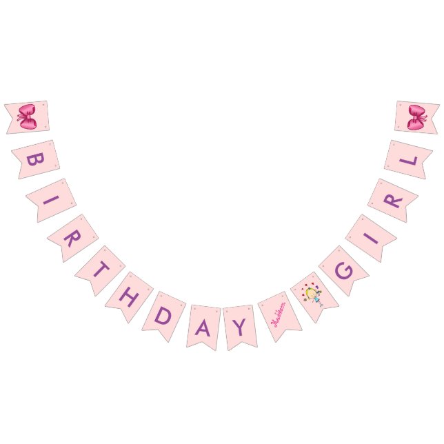Birthday Girl Personalized Bunting Flags (All)