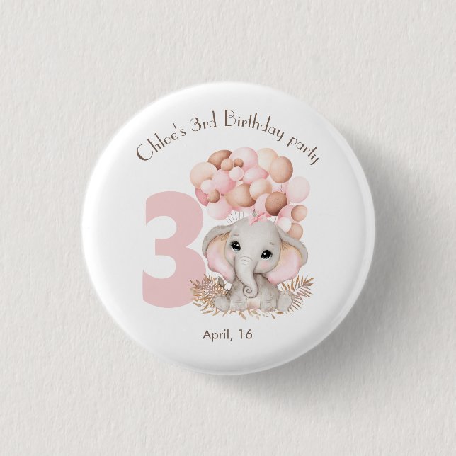 Birthday Girl Personalized Button (Front)