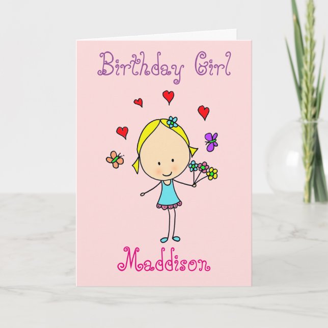 Birthday Girl Personalized Card (Front)