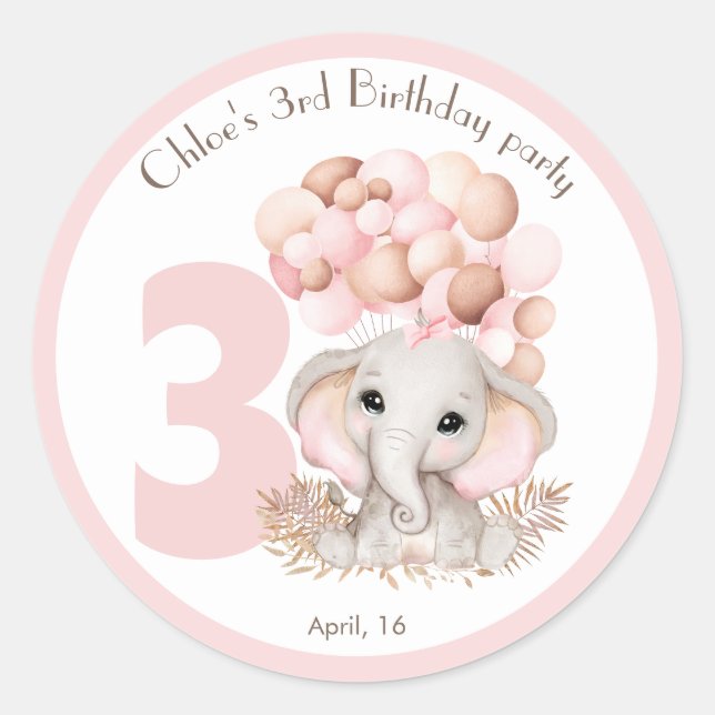 Birthday Girl Personalized Classic Round Sticker (Front)