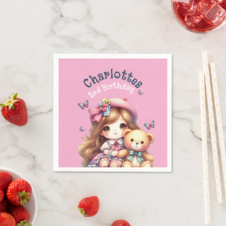 Birthday girl Personalized Paper Plate Napkins