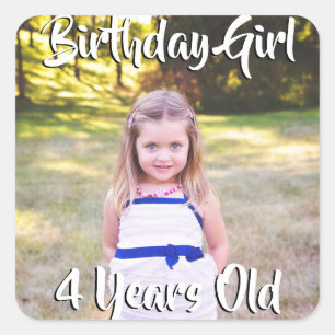 Birthday Girl Personalized Photo and Age Stickers