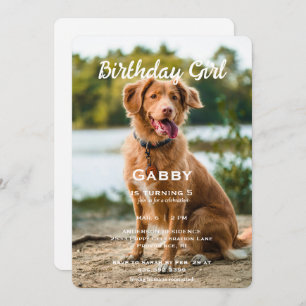 Birthday Girl Pet Photo Birthday Party Invitation