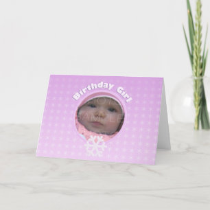 Birthday Girl Photo Winter Onederland Card