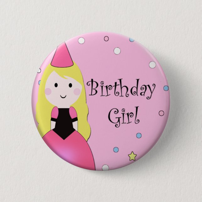 Birthday Girl Pinback Button (Front)