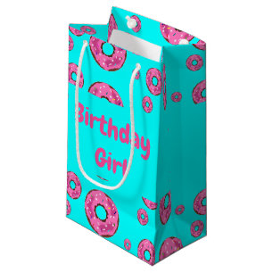 Birthday girl Pink cream donuts Small Gift Bag