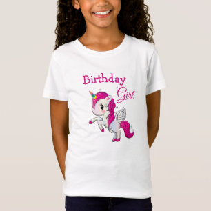 Birthday Girl Pink Unicorn Girl's Shirt