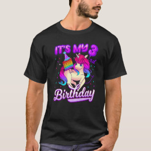 Birthday Girl Pop It Unicorn For 3rd Birthday Fidg T-Shirt