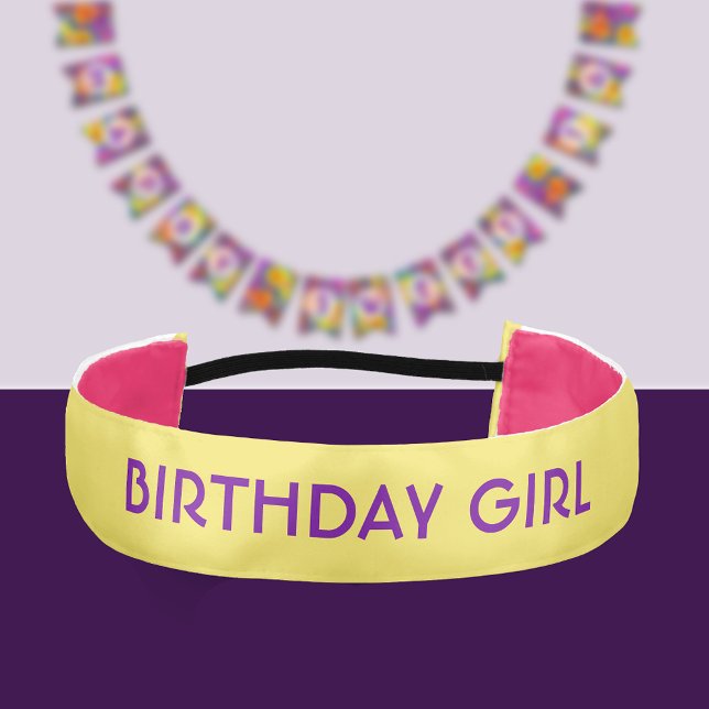 Birthday Girl Purple Lettering Athletic Headband (Creator Uploaded)