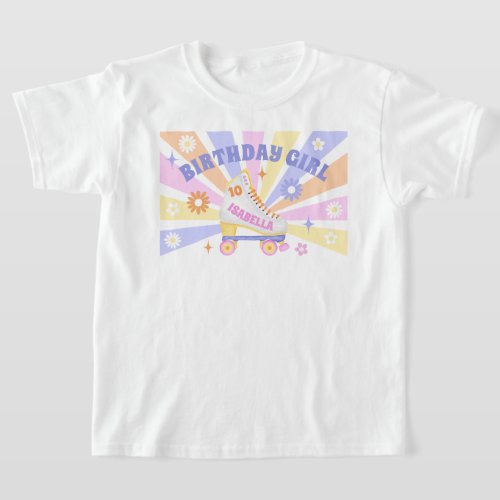 Birthday Girl Retro Roller Skate Birthday Party T_Shirt