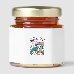 Birthday Girl Sea Turtle 7th Birthday Vector Desig Honey Jar Favors