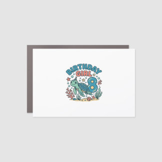 Birthday Girl Sea Turtle 8th Birthday Shirt Design Car Magnet