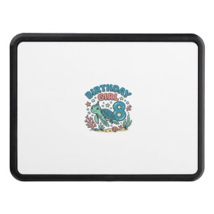 Birthday Girl Sea Turtle 8th Birthday Shirt Design Hitch Cover