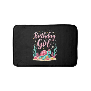 Birthday Girl Sea Turtle Theme Birthday Party Ocea Bath Mat