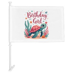 Birthday Girl Sea Turtle Theme Birthday Party Ocea Car Flag