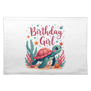 Birthday Girl Sea Turtle Theme Birthday Party Ocea Cloth Placemat