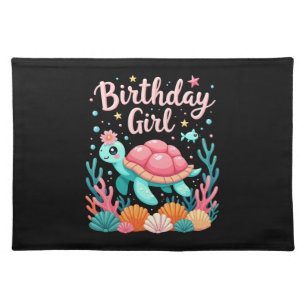 Birthday Girl Sea Turtle Theme Birthday Party Ocea Cloth Placemat