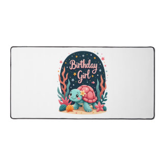Birthday Girl Sea Turtle Theme Birthday Party Ocea Desk Mat