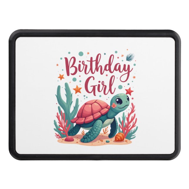 Birthday Girl Sea Turtle Theme Birthday Party Ocea Hitch Cover (Front)