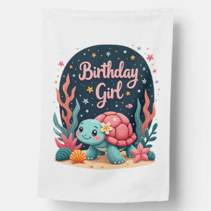 Birthday Girl Sea Turtle Theme Birthday Party Ocea House Flag