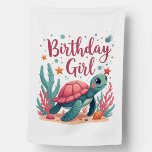 Birthday Girl Sea Turtle Theme Birthday Party Ocea House Flag