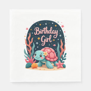 Birthday Girl Sea Turtle Theme Birthday Party Ocea Napkins