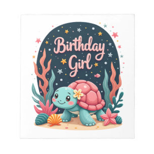 Birthday Girl Sea Turtle Theme Birthday Party Ocea Notepad