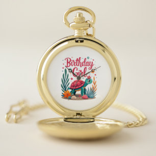Birthday Girl Sea Turtle Theme Birthday Party Ocea Pocket Watch
