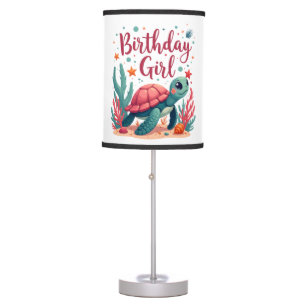 Birthday Girl Sea Turtle Theme Birthday Party Ocea Table Lamp