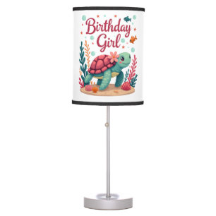 Birthday Girl Sea Turtle Theme Birthday Party Ocea Table Lamp