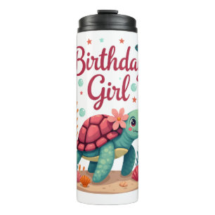 Birthday Girl Sea Turtle Theme Birthday Party Ocea Thermal Tumbler