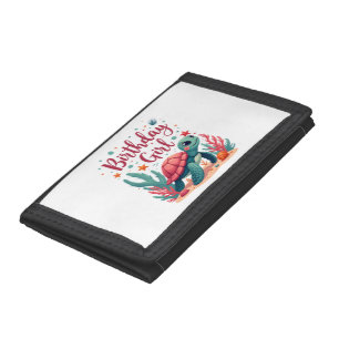 Birthday Girl Sea Turtle Theme Birthday Party Ocea Trifold Wallet