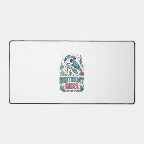 Birthday Girl Sea Turtle Vintage Engraving Shirt_1 Desk Mat