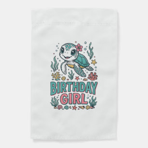 Birthday Girl Sea Turtle Vintage Engraving Shirt_1 Garden Flag