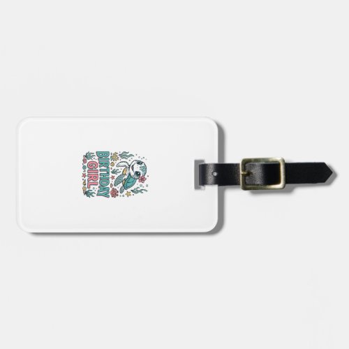 Birthday Girl Sea Turtle Vintage Engraving Shirt_1 Luggage Tag