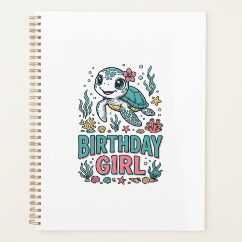 Birthday Girl Sea Turtle Vintage Engraving Shirt_1 Planner