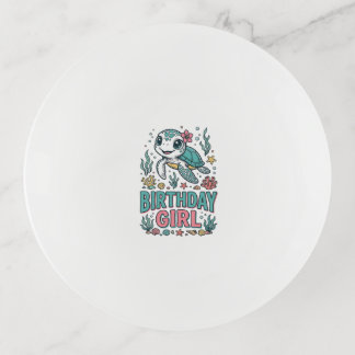 Birthday Girl Sea Turtle Vintage Engraving Shirt_1 Trinket Tray