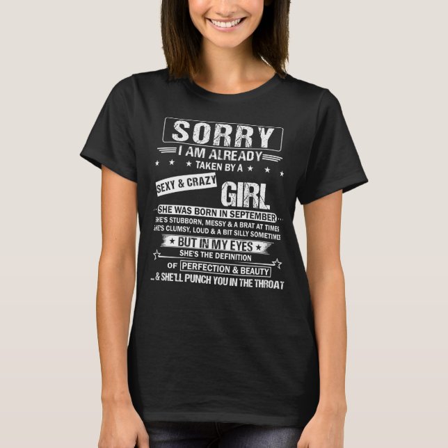 Birthday Girl She Was Born in September T-Shirt (Front)