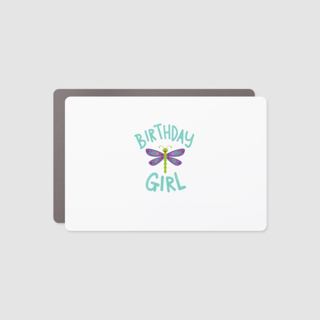 Birthday girl shirt Dragonfly birthday party tee s Car Magnet (Front)