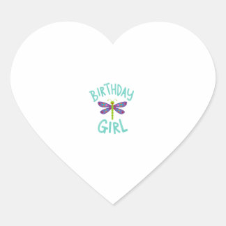Birthday girl shirt Dragonfly birthday party tee s Heart Sticker