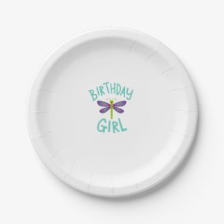 Birthday girl shirt Dragonfly birthday party tee s Paper Plates