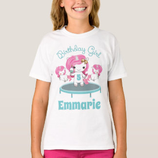Birthday Girl Shirt Unicorn Trampoline Party