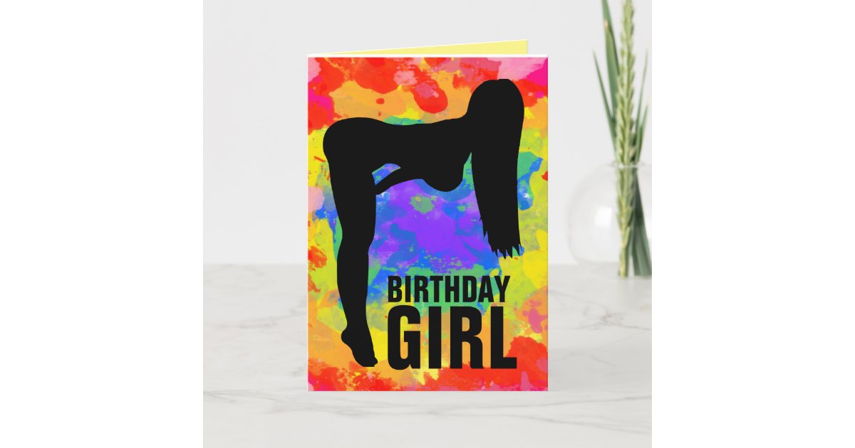 BIRTHDAY GIRL SPANKING GREETING CARD | Zazzle