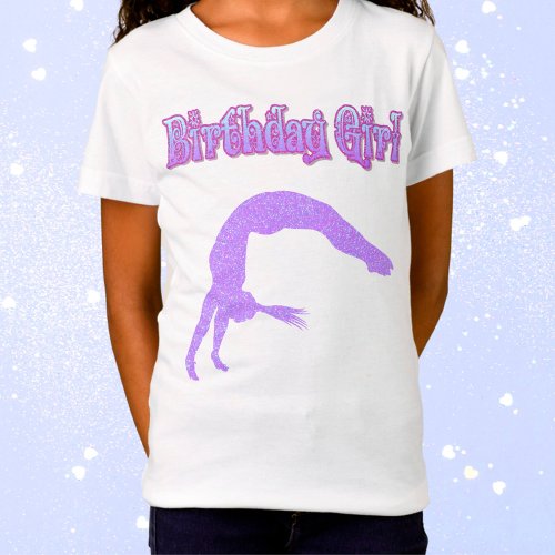 Birthday Girl Sparkly Gymnast T_Shirt