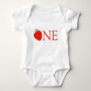 Birthday Girl Strawberry 1st Party Baby Bodysuit