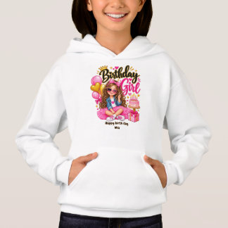 Birthday Girl T-Shirt Cute Pink & Gold Birthday Hoodie
