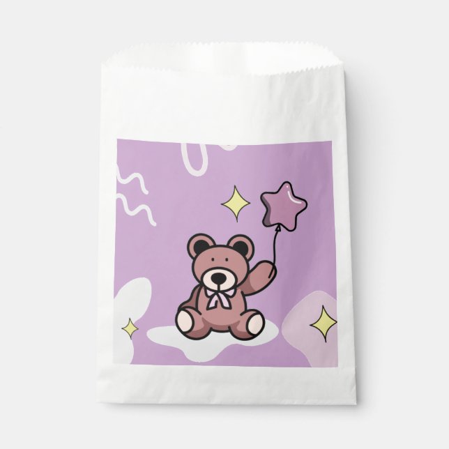 Birthday Girl Teddy Bear   Favor Bag (Front)